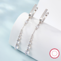 wholesale S925 Sterling Silver Earrings with Luxury Design, High-End Sense Ear Drops, Tassel, Inlaid Zircon and Rhinestone Ear Clasp Jewelry-0-1