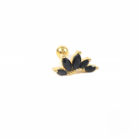 wholesale S925 Sterling Silver。-Gold-Single-Black Diamond