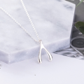 wholesale S925 Sterling Silver Cross-Border Best-Selling Wishbone Necklace, Minimalist Geometric Necklace for Women, European and American Creative Design Factory Wholesale-0-2