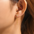 wholesale 92 Sterling Silver Star-shaped Tassel Chain Zircon Earrings, Elegant, Versatile, And Uniquely Designed-0-1