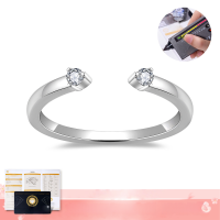 wholesale 18k Gold Plated S925 Silver Cross-Border Ins Style New Versatile Stackable Twin Stone Moissanite Women's Wedding Band Ring-Ring (R3-0569)  US size 4