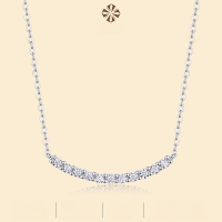 wholesale S925 Silver New Style Necklace Moissanite Neck Chain Cross-border Amazon Live Hot Selling Ready Stock Clavicle Chain Wholesale from Source-11 Moissanite diamonds>40+5cm