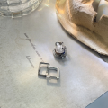 wholesale 925 Sterling Silver Cube Muscle Texture Cheese Ear Studs Minimalist and Individualistic Ins Earrings Wholesale-0-3