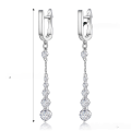 wholesale S925 Sterling Silver Earrings with Luxury Design, High-End Sense Ear Drops, Tassel, Inlaid Zircon and Rhinestone Ear Clasp Jewelry-0-5