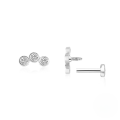 wholesale S925 Silver Zircon-studded 16g Flat Threaded Cartilage Ear Piercing-0-12