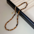 wholesale S925 Sterling Silver Natural Tiger's Eye Beaded Necklace Women Korean Spring Summer New Minimalist Style Choker-0-1