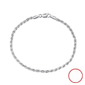 wholesale S925 Sterling Silver Cloud Twist Jewelry Rope Chain Bracelet, Minimalist Unisex Handmade Chain-0-4