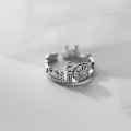 wholesale S925 Sterling Silver Ferris Wheel Castle Open Ring Vintage Silver Unique Creative Fashion Jewelry for Women J9113-0-1