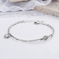 wholesale S925 Sterling Silver Filta Rectangular Plate Bracelet for Women, Korean Style Retro Charm Sexy Internet Celebrity Simple and Unique Jewelry Accessory-YS079/approx. 7.5g 925 silver
