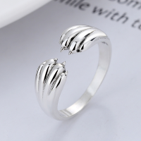 wholesale S925 Sterling Silver Korean-style Creative Cute 3D Cat Paw Hug Adjustable Ring Trendy Fashion-YFJ588/approx. 3.2g Adjustable opening