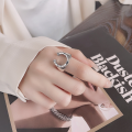 wholesale Metal S925, Cloud Tide Pavilion Retro Fashion Letter "C" Creative Design Punk Trend Sweet Cool Style Open Ring-0-0