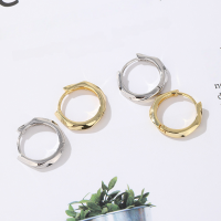 wholesale S925 Sterling Silver Möbius Strip Twist Hoop Earrings for Women, European and American Style Minimalist Earrings with Unique Design-Gold