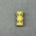 wholesale Gold-plated S925 ancient silver enamel six-word mantra lotus barrel bead waist bead DIY bracelet cord-0-5