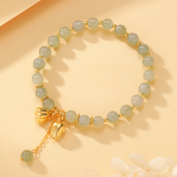 wholesale S925 Sterling Silver Two Lifetimes of Joy Lotus Pod Bracelet for Women, Minimalist Luxury Small Brand New Chinese Style Exquisite National Trend Hand String-Hetian Jade Two Worlds Joy Bracelet/10.33g&gt;SL010636