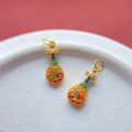 wholesale Metal material: 925 ancient method silver gold-plated accessories Enamel coin gourd, fortune turning pendant, abacus, pipa DIY jewelry accessories-0-9
