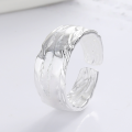 wholesale S925 Sterling Silver European and American Cross-Border English Wide Hollow Geometric Design Trendy Versatile Open Ring-0-2