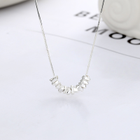 wholesale S925 Sterling Silver Korean-style Geometric Broken Silver Small Cube Irregular Minimalist Pendant Necklace-YL475/approx. 4g 925 silver