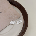 wholesale S925 Sterling Silver Geometric Textured Hook Earrings for Women, Korean Dongdaemun Small Design, Elegant and High-End-0-3