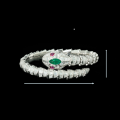 wholesale 925 Silver Bracelet with High Carbon Diamond, Muzo Green Marquise, Luxurious and Fashionable Versatile Leopard Design for Women-0-1