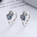 wholesale S925 Sterling Silver Unique Retro Niche Design Crown Inlaid with Dazzling Gemstone Cool Trendy Earrings-0-0