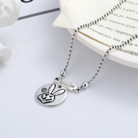 wholesale S925 Sterling Silver Cute Little Bunny Pendant Necklace, Ins Simple and Stylish Versatile Women's Necklace-YL151/approx. 10.9g 925 silver