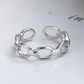 wholesale S925 Sterling Silver Korean-style Light Luxury Hollow Thin Chain Open Ring for Women, Trendy and Elegant-0-1