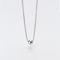 wholesale S925 Sterling Silver Women's Japanese and Korean Style Beaded Ball Short Necklace Trendy Small Silver Ball Collarbone Chain D3936-S925 Silver Necklace 925 Silver