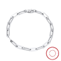 wholesale Metal: S925 Sterling Silver, 14K Gold Plated Paper Clip Bracelet 45*12, Viral INS Style-0-0