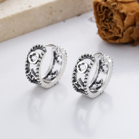 wholesale S925 Sterling Silver Korean-style Small Fresh Floral Print Hollow-out Creative Irregular Trendy Fashion Earrings-YQR154/approx. 3.1g 925 silver