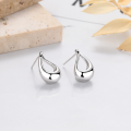 wholesale S925 Sterling Silver Trendy Cross-Border Minimalist Waterdrop Cut-Out Earrings, Personalized Internet-Famous Stylish Ins Aesthetic Design-0-1