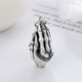 wholesale Vintage Silver Plated Antique Style Auspicious Two-Handed Lotus Buddha Hand Pendant Ethnic DIY Necklace-0-2