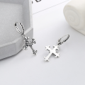 wholesale S925 Silver Crown Cross Earrings for Women, Small Hook, Niche Design, Korean and Japanese Style, High-End Versatile-0-2