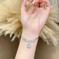 wholesale 925 Silver Tide Small White Royal Princess Zircon Necklace, Light Luxury Small Design High-End Fashion Versatile Collarbone Chain-0-3