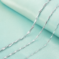wholesale S925 silver polished 10 straight blade melon seed chain, cross-border new fashionable and fresh accessory necklace from Korea-0-1