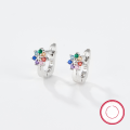 wholesale S925 silver cross-border hot-selling children's stud earrings, small and exquisite luxury colorful zircon earrings, factory direct-0-4