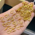 wholesale Gold-plated S925 Silver Heart OT Buckle Spacer Beads for DIY Bracelet Necklace Making-0-7