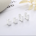 wholesale S925 Silver Korean-style Japanese-inspired Square U-shaped Brushed Textured Minimalist Daily Commute Versatile Earrings Ear Clips-0-0