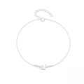 wholesale S925 Sterling Silver With Zircon Accents And Opal Crescent Moon Adjustable Ankle Chain-0-0