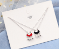wholesale S925 Sterling Silver Double-sided Auspicious Cloud Longevity Lock Epoxy Pendant Necklace, Lucky and Elegant New Year Minimalist Collarbone Chain-0-5