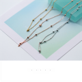 wholesale S925 Sterling Silver Women's Korean Style Fashion Simple Light Bead Necklace Elegant Lady Short Choker Collarbone Chain D359-0-1