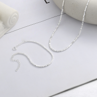 wholesale S925 Sterling Silver Korean Minimalist Geometric Stackable Necklace with Abstract Design-YFL484/Bracelet about 3.7 grams 925 silver