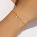wholesale S925 Sterling Silver Star Charm Blue Opal Inlaid With Zircon Dainty Versatile Korean Style Niche Viral Bracelet-0-2