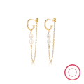 wholesale Metal: 925 Sterling Silver Pearl chain earrings for women, minimalist niche design, high-end jewelry wholesale-0-4