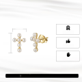 wholesale 925 Sterling Silver European and American Natural Freshwater Pearl Earrings for Women, Small and Minimalist Cross Stud Earrings, Versatile and Unique-0-4