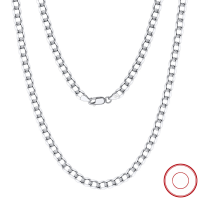 wholesale S925 Sterling Silver Cloud-Pull Jewelry 5mm Side Cut Chain Necklace, Minimalist and Trendy Hip-Hop Style for Men-Width: 5mm, 18K gold, length: 40cm, weight: 7.6g 925 silver