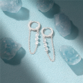 wholesale 925 Sterling Silver Hot-selling Zircon-encrusted Hoop Earrings With Chain And Tassel, Exuding European And American Luxury Elegance-0-3