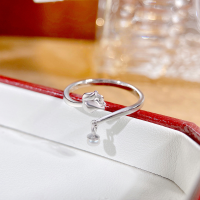 wholesale S925 Sterling Silver Original Yaxi Design Ins Style Rose Natural Freshwater Ring for Women, Vintage Elegant and High-End Luxury-Rose Pearl Ring/Approx. 1.59g JZ015597