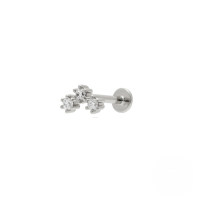 wholesale S925 Sterling Silver 18g Flat Head Push-pin Cartilage Ear Stud, Popular In Europe And America For Ear Piercing-Single platinum #1