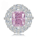 wholesale 18K Rose Gold New Jewelry Collection: The Joy of Wealthy Women—Luxurious Cherry Blossom Pink 10*12 Pink Diamond Ring for Women, Exuding Fashion and Elegance-0-0