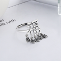 wholesale S925 Sterling Silver Ancient Style Auspicious Big Blessing Six Blessings Small Tassel Creative Personalized Open Ring for Men and Women-0-0